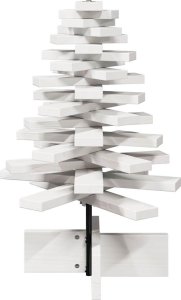 vidaXL Drewniana choinka do udekorowania, biała, 60 cm, sosnowa 4