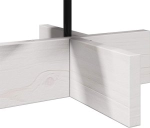 vidaXL Drewniana choinka do udekorowania, biała, 60 cm, sosnowa 6