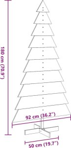 vidaXL Drewniana choinka do udekorowania, brązowa, 180 cm, sosnowa 8