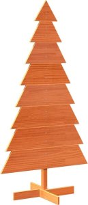vidaXL Drewniana choinka do udekorowania, woskowy brąz, 150 cm, sosna 2