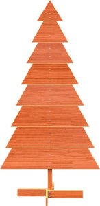 vidaXL Drewniana choinka do udekorowania, woskowy brąz, 150 cm, sosna 3