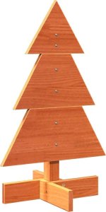 vidaXL Drewniana choinka do udekorowania, woskowy brąz, 60 cm, sosnowa 2