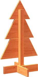 vidaXL Drewniana choinka do udekorowania, woskowy brąz, 60 cm, sosnowa 5