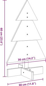 vidaXL Drewniana choinka do udekorowania, woskowy brąz, 60 cm, sosnowa 8