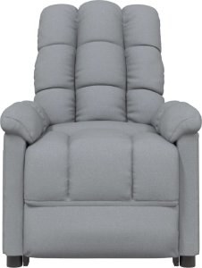 vidaXL Fotel masujący, jasnoszary, obity tkaniną 3