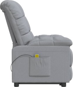 vidaXL Fotel masujący, jasnoszary, obity tkaniną 4