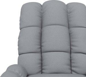 vidaXL Fotel masujący, jasnoszary, obity tkaniną 8