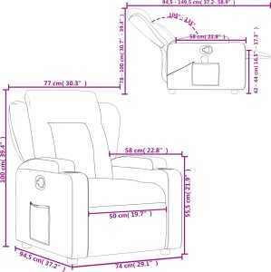 vidaXL Fotel rozkładany, brązowy, sztuczna skóra 11