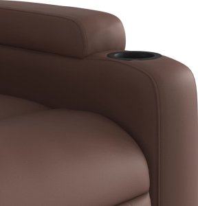 vidaXL Fotel rozkładany, brązowy, sztuczna skóra 8