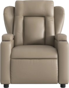 vidaXL Fotel rozkładany, cappuccino, sztuczna skóra 3