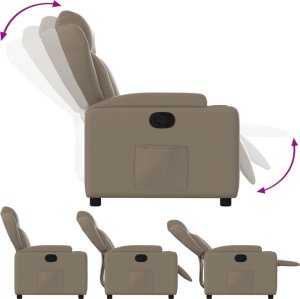 vidaXL Fotel rozkładany, cappuccino, sztuczna skóra 6