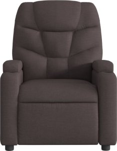 vidaXL Fotel rozkładany, ciemnobrązowy, obity tkaniną 3