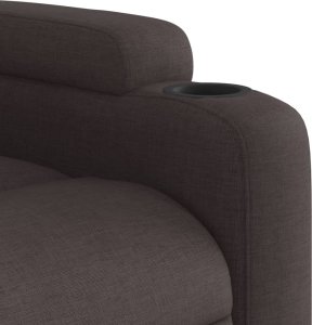 vidaXL Fotel rozkładany, ciemnobrązowy, obity tkaniną 8