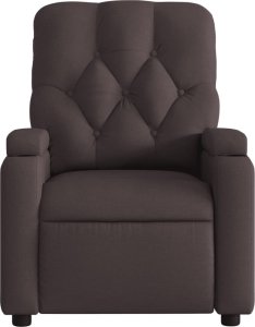 vidaXL Fotel rozkładany, ciemnobrązowy, obity tkaniną 6