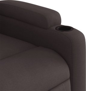 vidaXL Fotel rozkładany, ciemnobrązowy, obity tkaniną 8