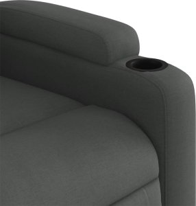 vidaXL Fotel rozkładany, ciemnoszary, tapicerowany tkaniną 8
