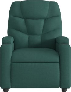 vidaXL Fotel rozkładany, ciemnozielony, tapicerowany tkaniną 3