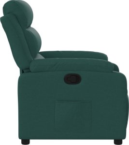 vidaXL Fotel rozkładany, ciemnozielony, tapicerowany tkaniną 7