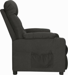 vidaXL Fotel rozkładany, czarny, obity tkaniną 3