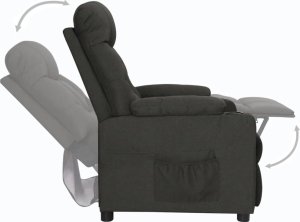 vidaXL Fotel rozkładany, czarny, obity tkaniną 5