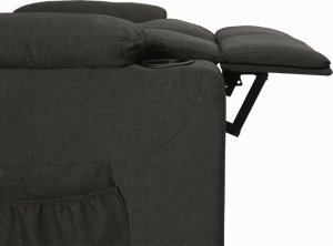 vidaXL Fotel rozkładany, czarny, obity tkaniną 6