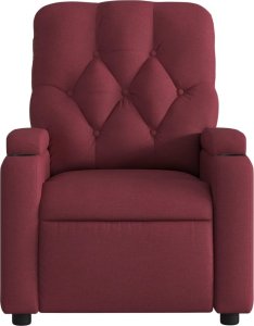 vidaXL Fotel rozkładany, winna czerwień, obity tkaniną 6