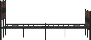 vidaXL Metalowa rama łóżka, bez materaca, brązowy dąb, 150x200 cm 5