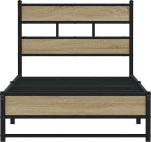 vidaXL Metalowa rama łóżka, bez materaca, dąb sonoma, 100x200 cm 4