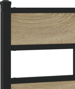 vidaXL Metalowa rama łóżka, bez materaca, dąb sonoma, 140x190 cm 8