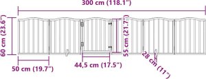vidaXL Składana bramka dla psa, z drzwiami, 6 paneli, brąz, 300 cm 11