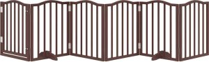 vidaXL Składana bramka dla psa, z drzwiami, 6 paneli, brąz, 300 cm 3