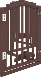 vidaXL Składana bramka dla psa, z drzwiami, 6 paneli, brąz, 300 cm 5
