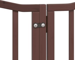 vidaXL Składana bramka dla psa, z drzwiami, 6 paneli, brąz, 300 cm 8