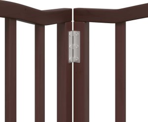 vidaXL Składana bramka dla psa, z drzwiami, 6 paneli, brąz, 300 cm 10