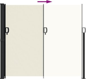 vidaXL Zwijana markiza boczna na taras, kremowa, 180 x 600 cm 5