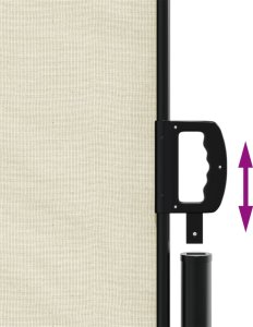 vidaXL Zwijana markiza boczna na taras, kremowa, 180 x 600 cm 6