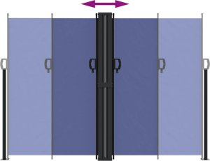 vidaXL Zwijana markiza boczna na taras, niebieska, 180 x 1000 cm 5