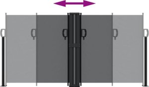 vidaXL Zwijana markiza boczna, czarna, 120 x 600 cm 5