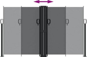 vidaXL Zwijana markiza boczna, czarna, 140 x 600 cm 5