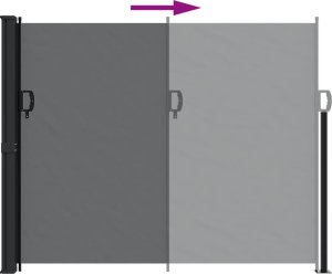 vidaXL Zwijana markiza boczna, czarna, 160 x 500 cm 5