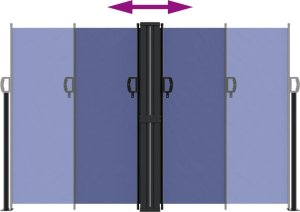 vidaXL Zwijana markiza boczna, niebieska, 160 x 600 cm 5