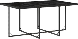 vidaXL 11-cz. zestaw mebli do ogrodu, z poduszkami, czarny rattan PE 4