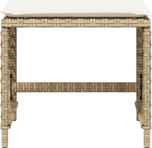 vidaXL Stołki ogrodowe z poduszkami, 4 szt., beżowe, 41x41x36 cm 5