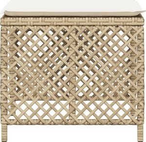 vidaXL Stołki ogrodowe z poduszkami, 4 szt., beżowe, 41x41x36 cm 6