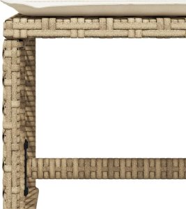 vidaXL Stołki ogrodowe z poduszkami, 4 szt., beżowe, 41x41x36 cm 8