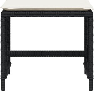 vidaXL Stołki ogrodowe z poduszkami, 4 szt., czarne, 41x41x36 cm 5