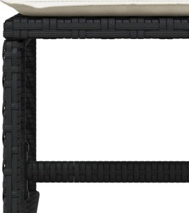 vidaXL Stołki ogrodowe z poduszkami, 4 szt., czarne, 41x41x36 cm 8