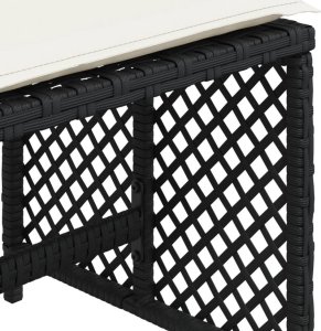 vidaXL Stołki ogrodowe z poduszkami, 4 szt., czarne, 41x41x36 cm 9