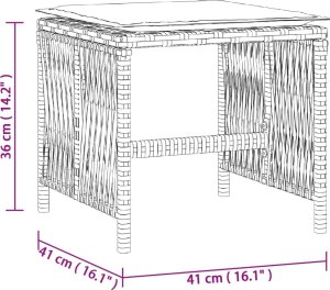 vidaXL Stołki ogrodowe z poduszkami, 4 szt., jasnoszare, 41x41x36 cm 11