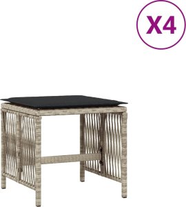 vidaXL Stołki ogrodowe z poduszkami, 4 szt., jasnoszare, 41x41x36 cm 2